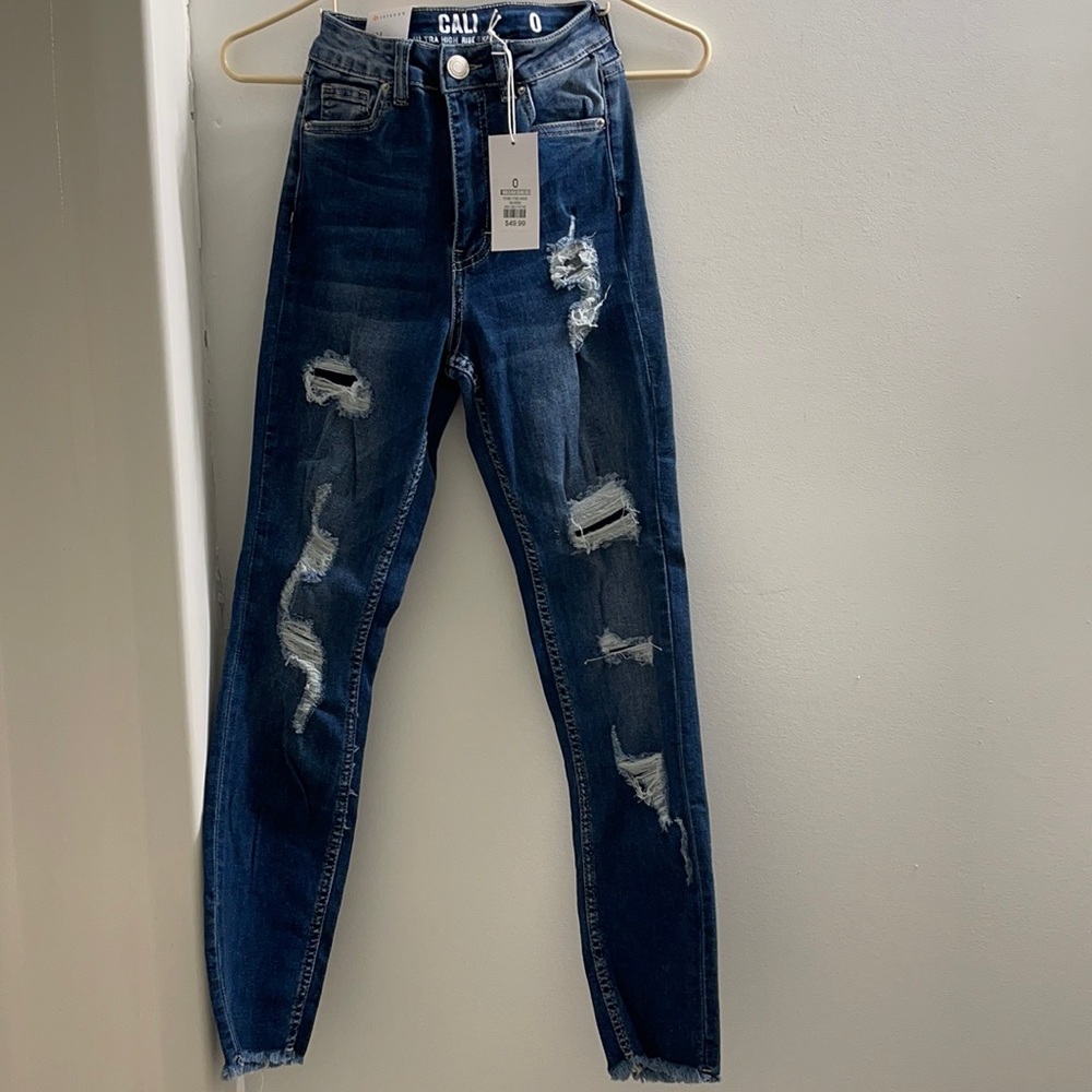 Ultra high rise skinny jeans